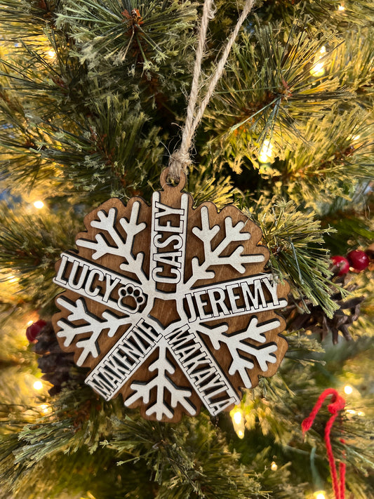 Custom Snowflake Name Ornaments