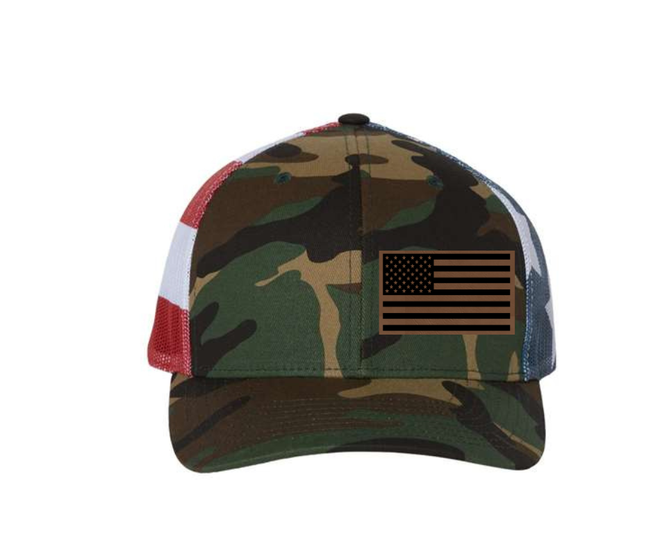 American Flag Leatherette Patch with Heat Adhesive